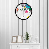 Beautiful Colorful Printed Flower with Butterfly Wall Clock
