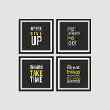 Never Give Up Quotes Frame Wall FramesSet of 4