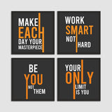 Work Smart Not Hard motivational Wall Frames Set of 4