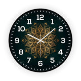 Premium Black Mandala Pattern Printed Designer Wall Clock