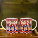 MITHILA HANDICRAFTS Shine Coffee Mug Ceramic Tea Mugs, Microwave Safe Coffee Mugs,Ceramic Tea Cups (280 ml Each) Set of 2 (Royel)