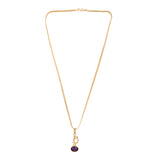 Amethyst /Jamunia Pendant with chain Lab Certified Natural Gemstone Pendant for Men and Women