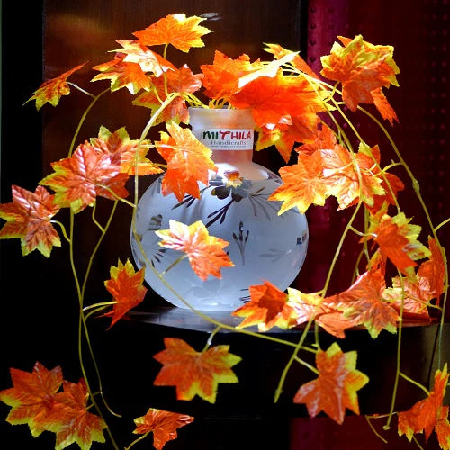 Glass Vase With Artificial Plants