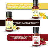 Essential Oil Ylang Ylang, Vanilla, Rose,  Tea Tree, Orange, Eucalyptus, Pure & Natural-15ml Each (Pack of 6)