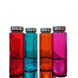 MITHILA HANDICRAFTS Multicolor Glass Bottles | Water Bottle | Milk Bottle | Juice Bottle | Office Bottle | Fusion Water | Decorative Bottle | Set of 4 Bottle, 500ml