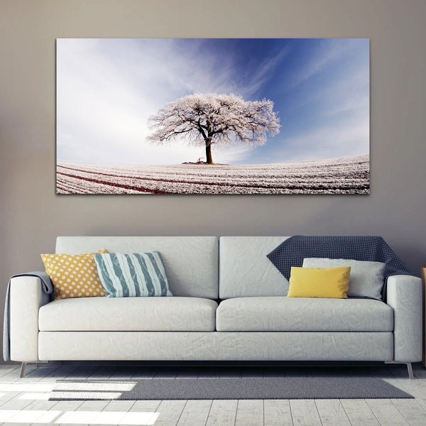 Beautiful Snow Tree Canvas Wall Painting