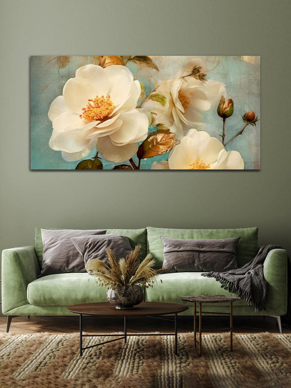 White Flower Canvas Wall Painting & Arts