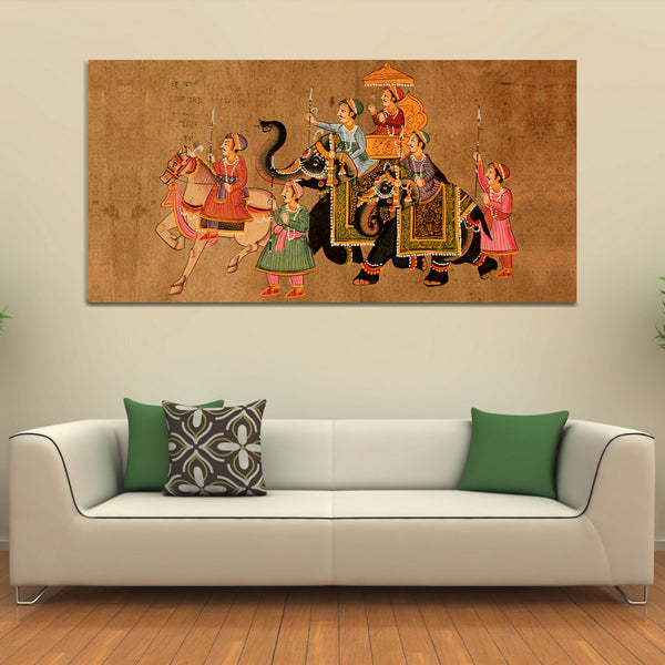 Traditional Rajasthani Art Canvas Wall Painting