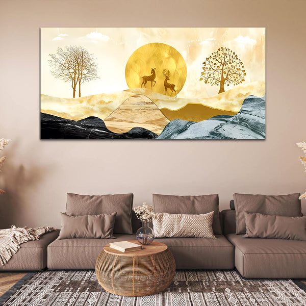 Abstract Tree Canvas Wall Painting