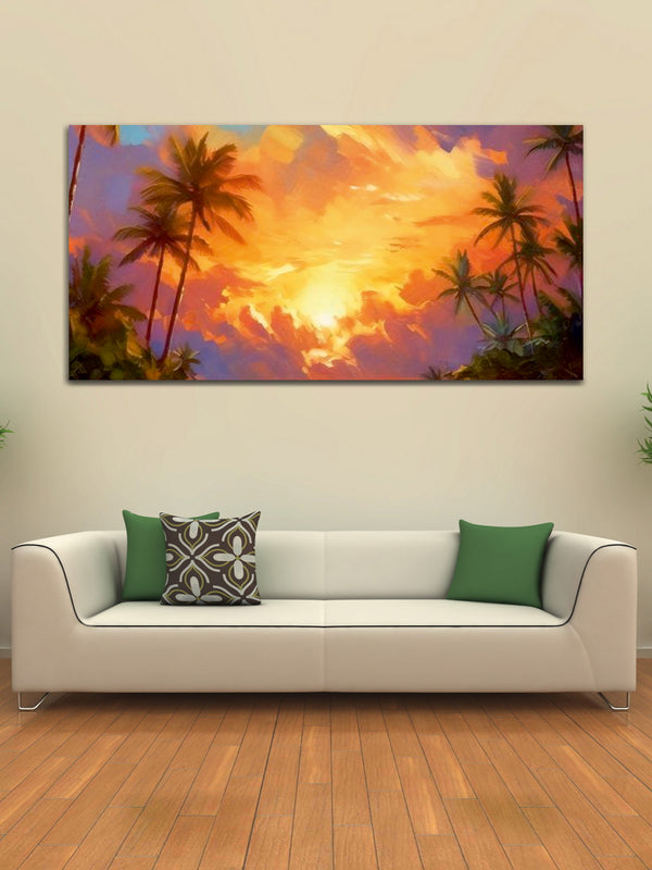 Beautiful Sunrise Abstract Canvas Wall Painting & Arts