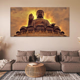Brown and Yellow Buddha Canvas Painting