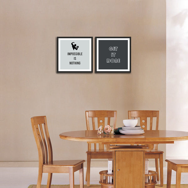Impossible is Nothing Set of 2 Wall Frames & Art
