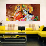 Radha Krishna Multicolor Canvas Wall Art Painting