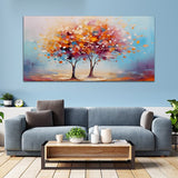 Beautiful Colorful Tree with Blue Sky Wall Painting