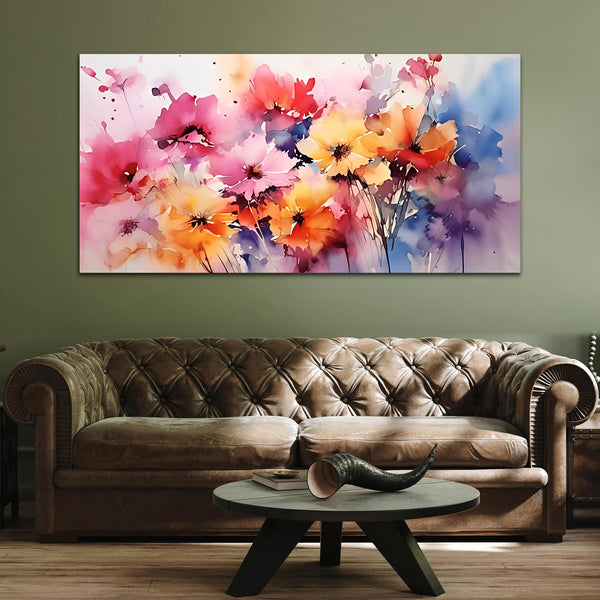 Flower Multicolor Canvas Wall Painting