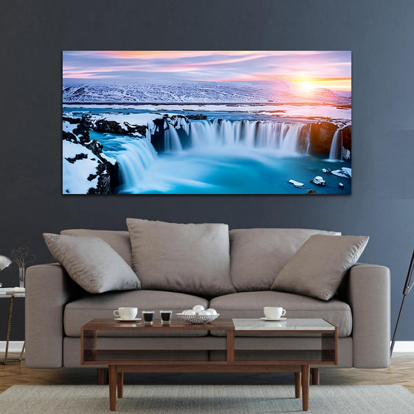 Waterfall Sunset Canvas Wall painting
