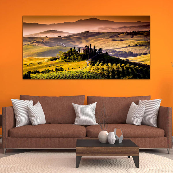 Green Forest and Mountain Canvas Wall Painting
