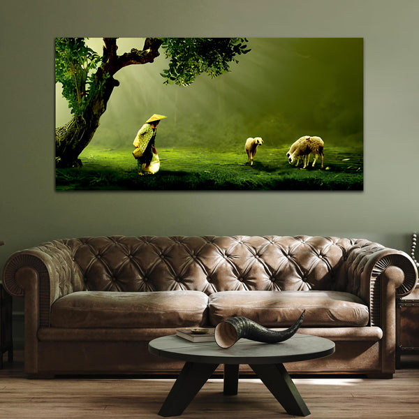 Gree Tree Canvas Wall Painting & Art