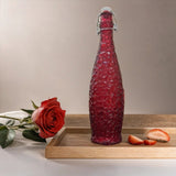 MithilaHandicrafts Crystal Glass Water Bottle Red (Set of 1)