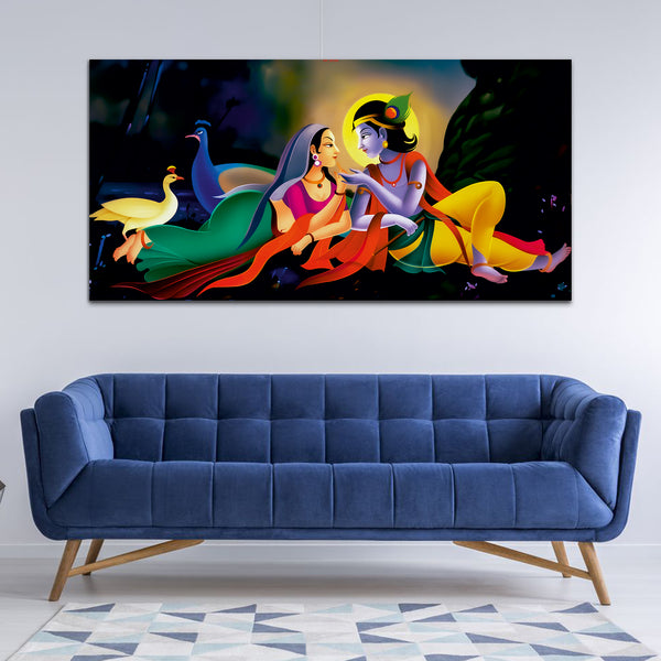 Beautiful Radha Krishna Canvas Wall Painting & Arts