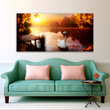 Sunset and Duck Canvas Wall Painting