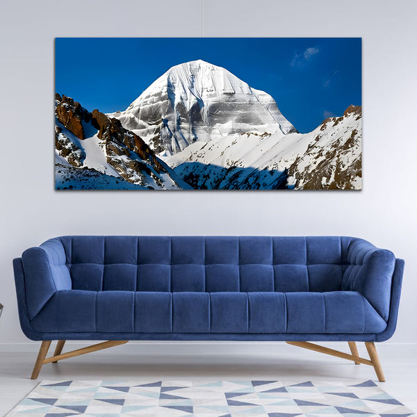 White Mountain With Blue Sky Canvas Wall Painting & Arts