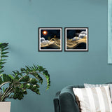 Beautiful Forest Modern Abstract Canvas  Set of 2 Wall Frame