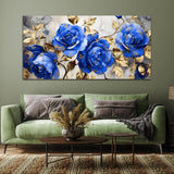 Lotus Flower White-Blue Canvas Wall Painting