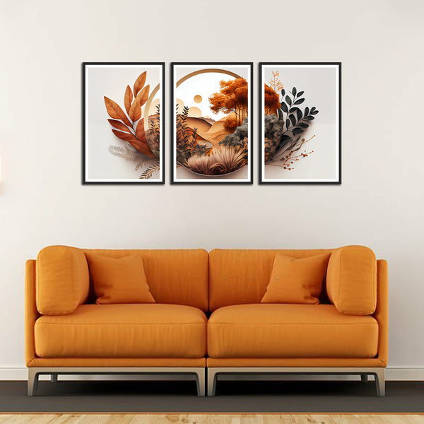 Beautiful Flower Set of 3 Wall Arts & Frames