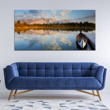 Mountaing with River and Forest Canvas Wall Painting