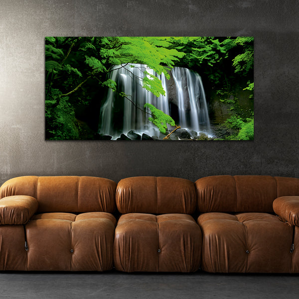 Waterfall Green Forest Canvas Wall Painting