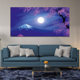Mountain with  Pink Tree Canvas Wall Painting