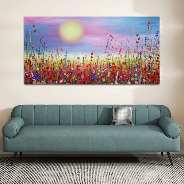 Colorful Flower Abstract Canvas Wall Painting & Arts