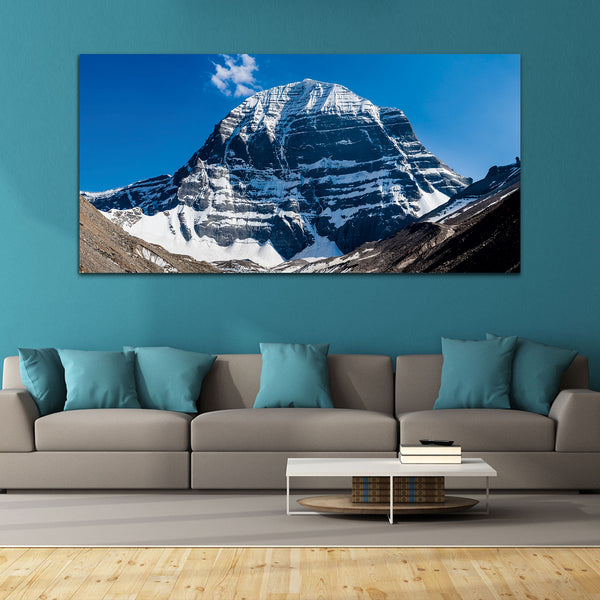 Mountain with Blue Sky Canvas Wall Painting