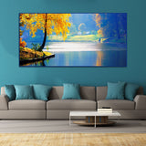 Colorful Tree With Beautiful River Wall Painting