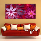 Flower Blue -Red Canvas Wall Painting