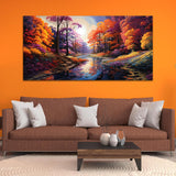 Colorful Mountain Trees Convas Wall Painting & Arts