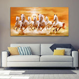Beautiful Sunset with Running Horses Canvas Wall Painting