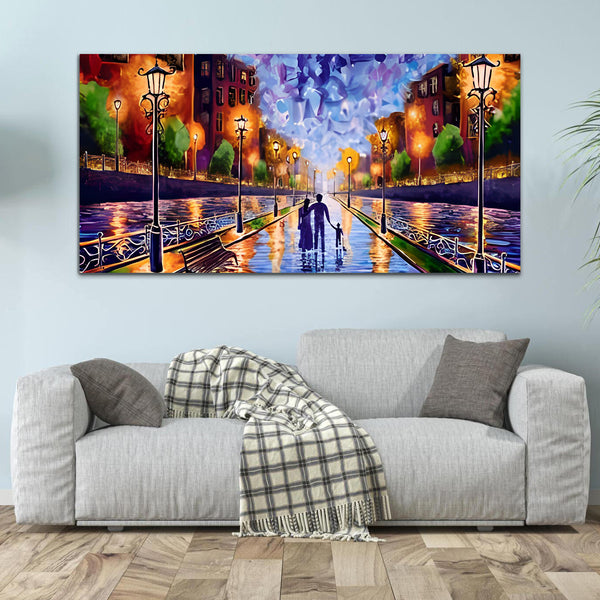 Boat & City Beautiful Canvas Wall Painting