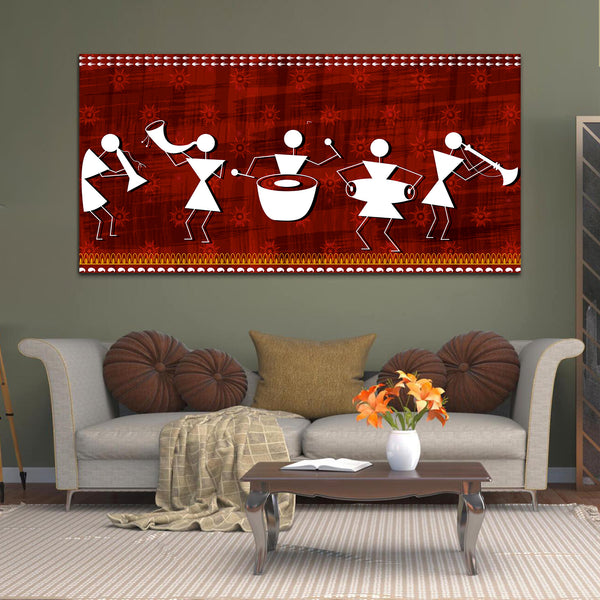 Warli Canvas Wall Painting