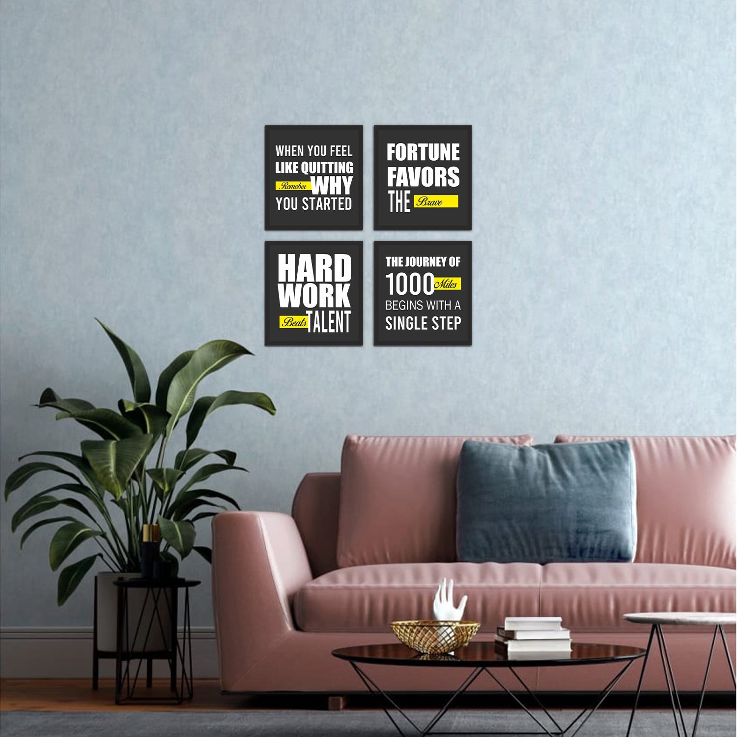 Premium Motivational Thoughts Set of 4 Wall Frames – MithilaShri