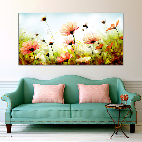 Beautiful Pink and White Canvas Wall Painting