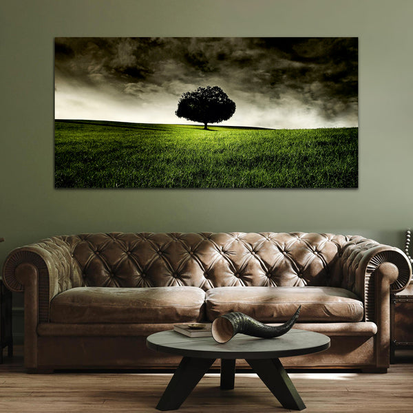 Beautiful Sky with Single Tree Canvas Wall Painting