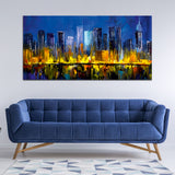 Abstract City Inside Water Canvas Wall Painting
