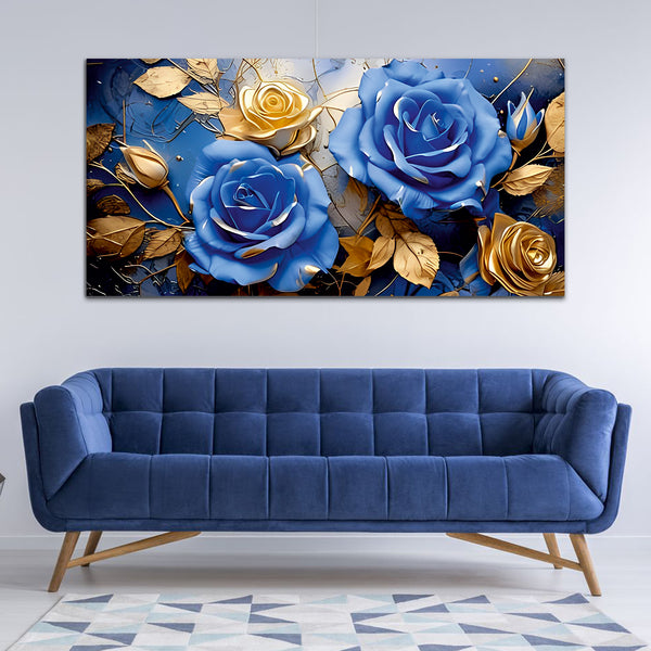 Yellow and Purple Flower Canvas Wall Painting & Arts