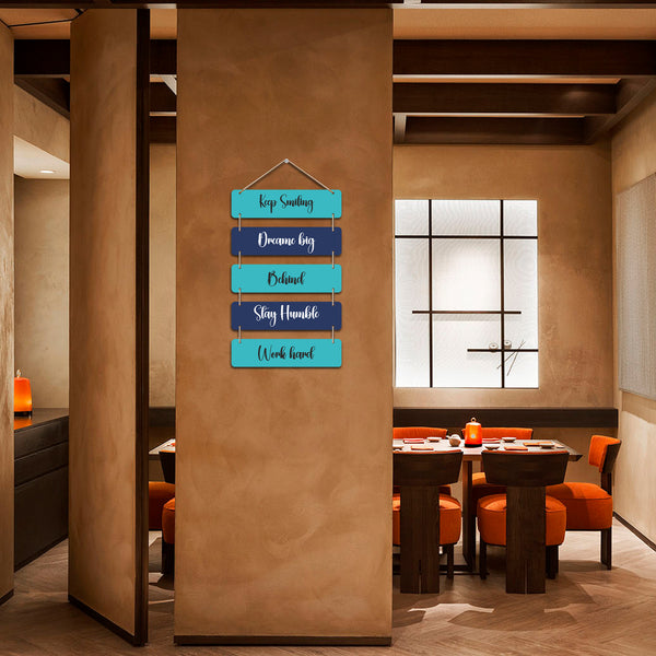 Keep Smile with Work Hard Decorative Wooden Wall Hanging