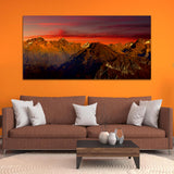 Beautiful Mountain With Red Sunlight Canvas Wall Painting & Art