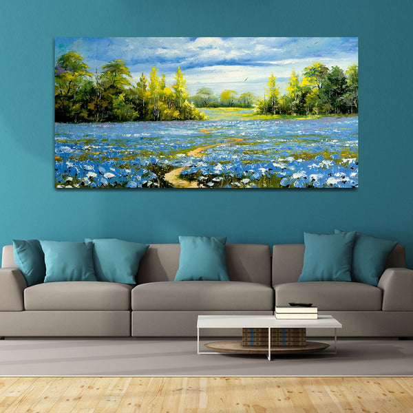 Beautiful Green Forest Tree with Flower Canvas Wall painting & Arts