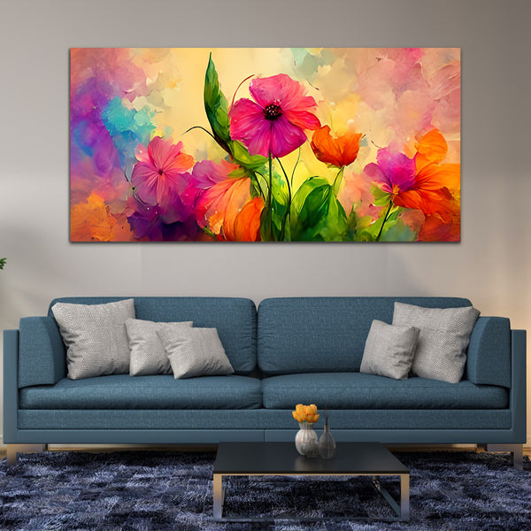 Flower Multicolor Canvas Wall Painting