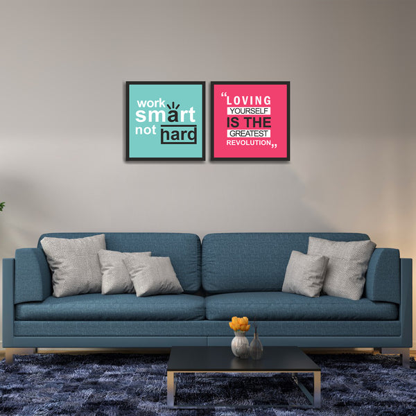 Work Smart Not Hard Set of 2 Wall Hanging